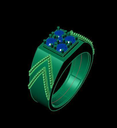 Man Diamond Ring 3D print model_9