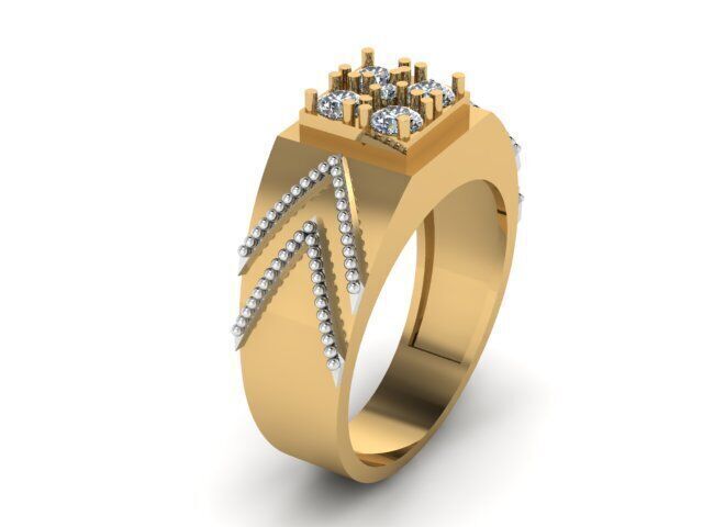 Man Diamond Ring 3D print model_6