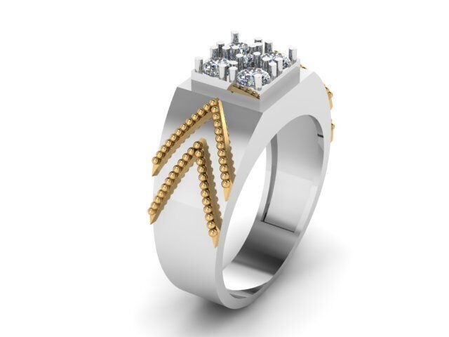 Man Diamond Ring 3D print model_8