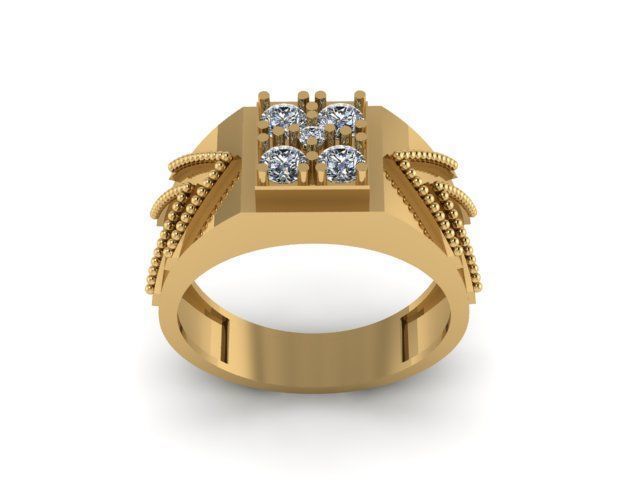 Man Diamond Ring 3D print model_3