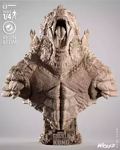Wicked Movies Godzilla Portrait Bust 3D print model