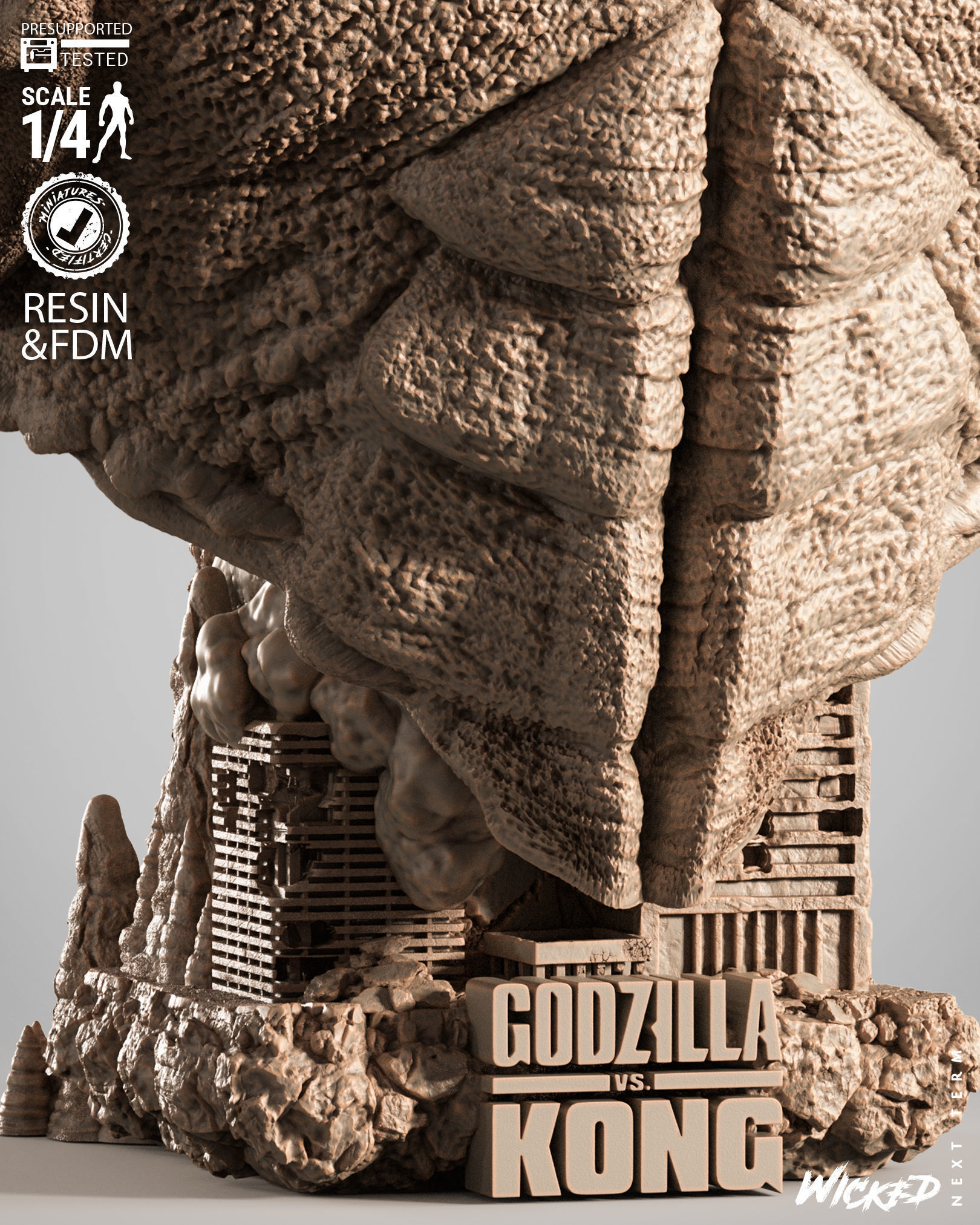 Wicked Movies Godzilla Portrait Bust 3D print model_22