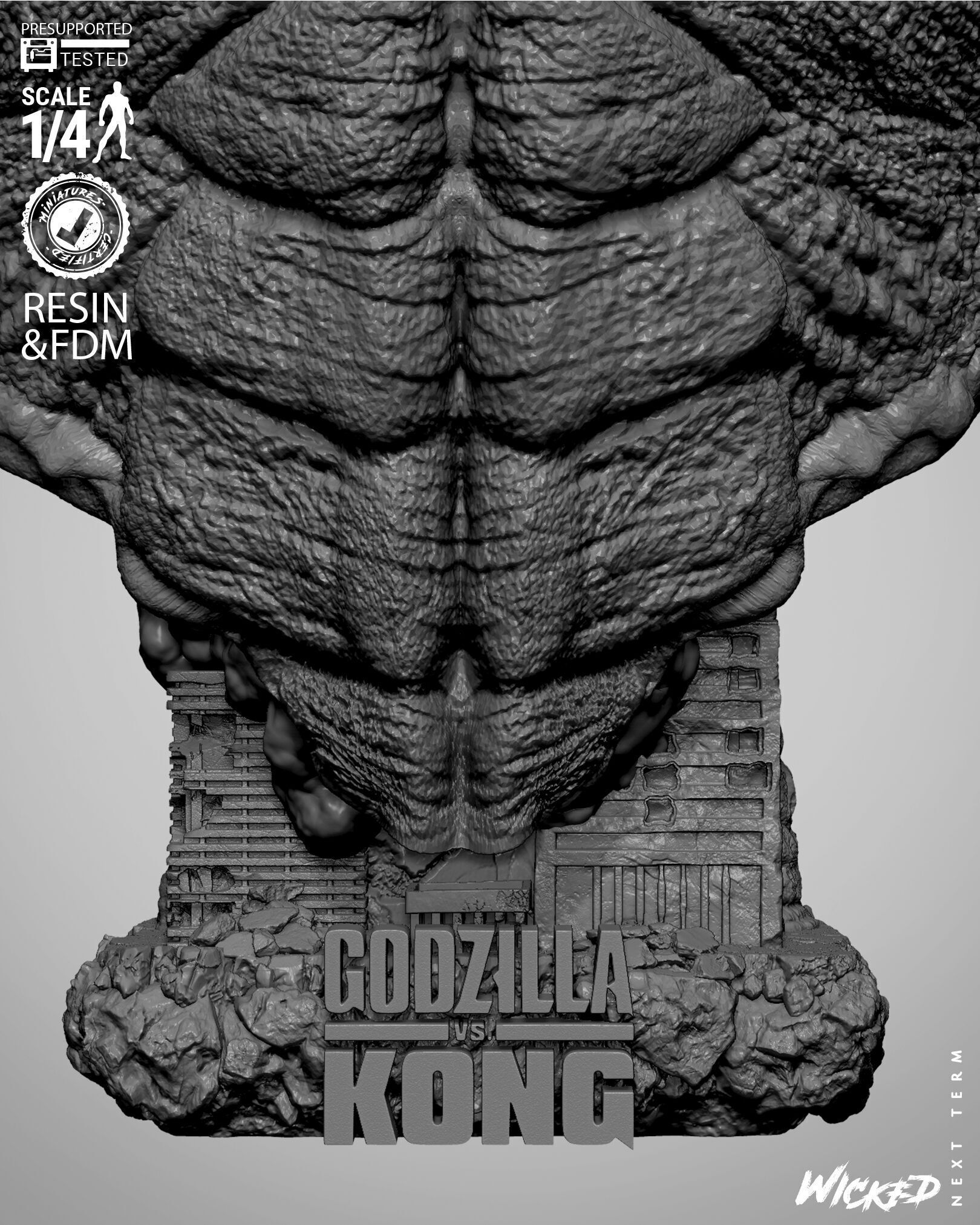 Wicked Movies Godzilla Portrait Bust 3D print model_43
