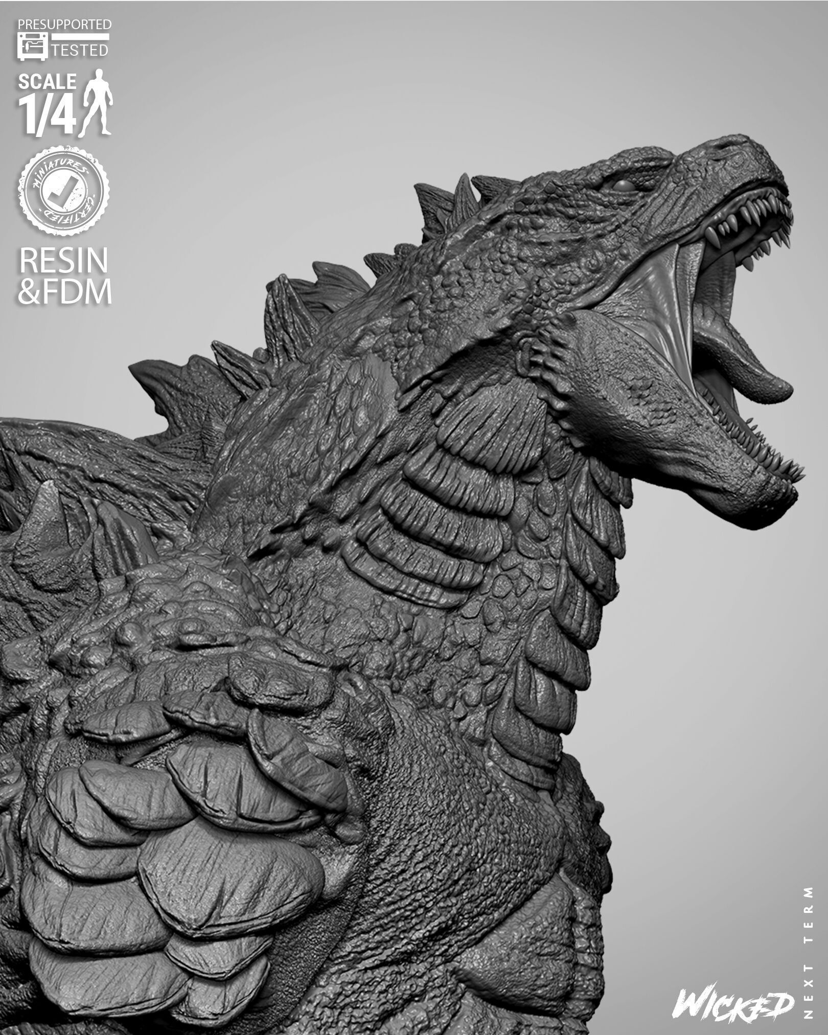 Wicked Movies Godzilla Portrait Bust 3D print model_46
