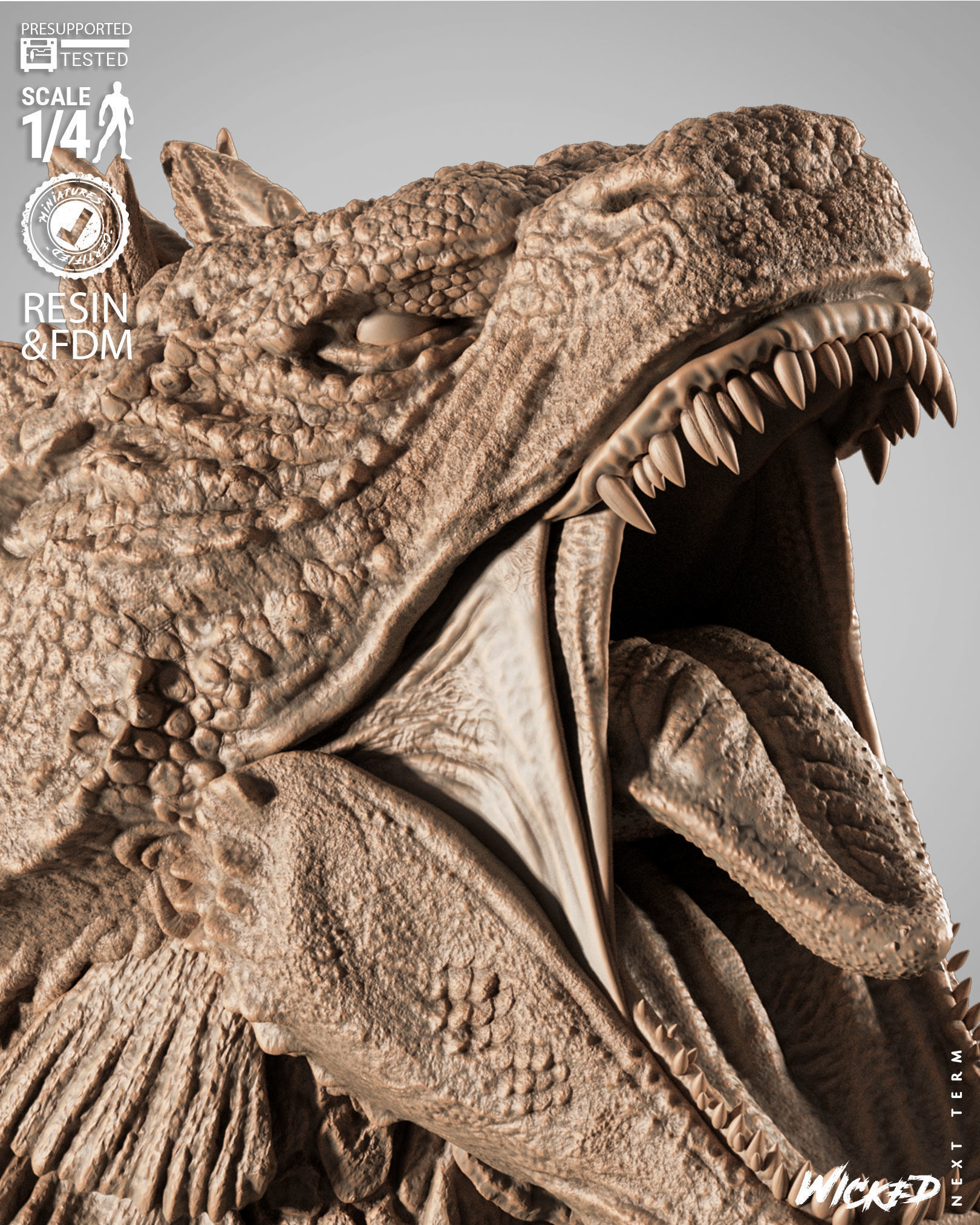 Wicked Movies Godzilla Portrait Bust 3D print model_10