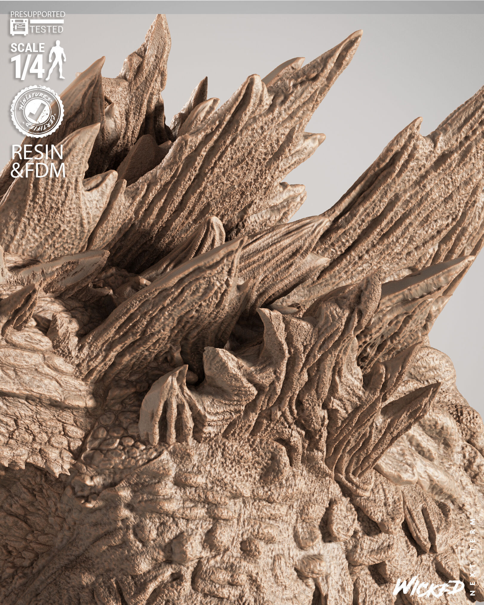 Wicked Movies Godzilla Portrait Bust 3D print model_18