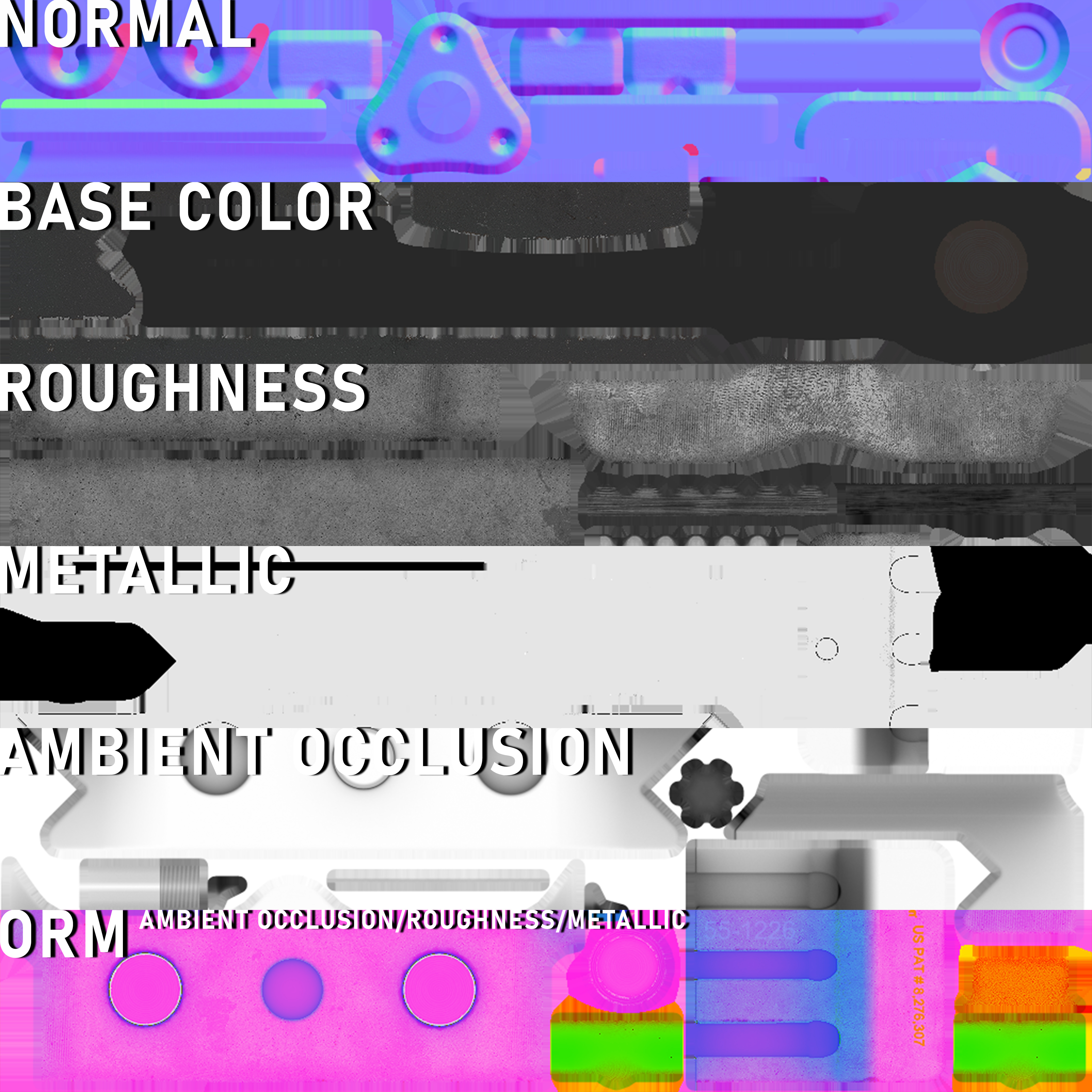 Trijicon RMR Automatic LED and 45 Degree Mount Low-poly 3D model_23