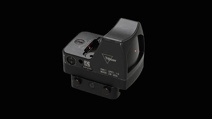 Trijicon RMR Automatic LED and 45 Degree Mount Low-poly 3D model