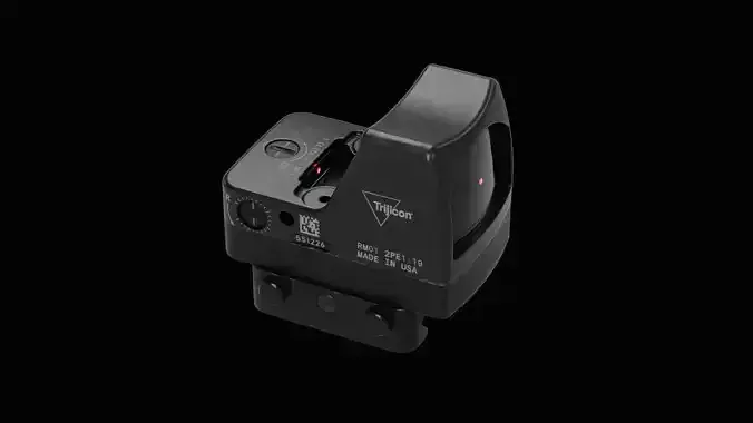 Trijicon RMR Automatic LED and 45 Degree Mount Low-poly 3D model