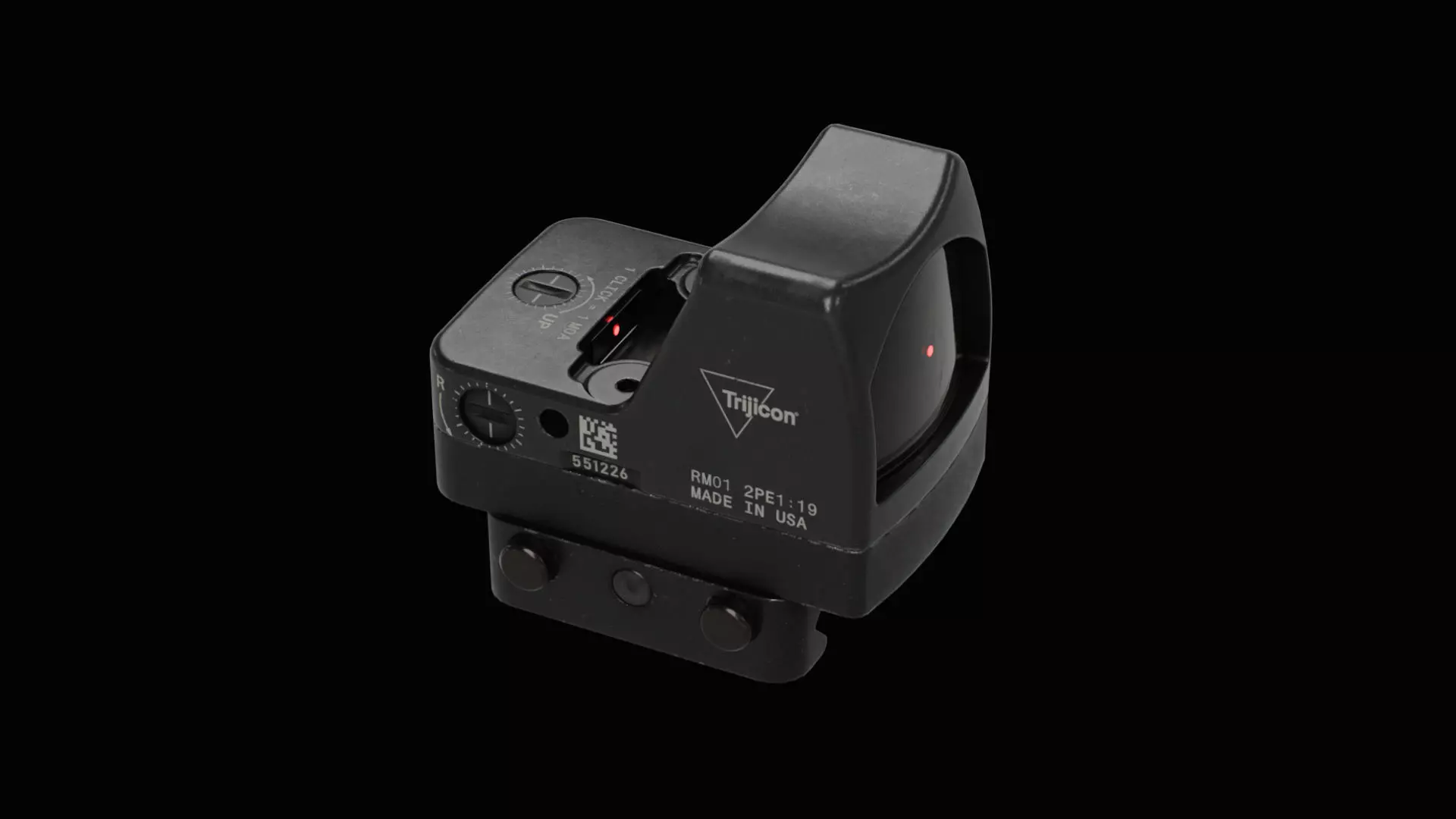 Trijicon RMR Automatic LED and 45 Degree Mount Low-poly 3D model_0