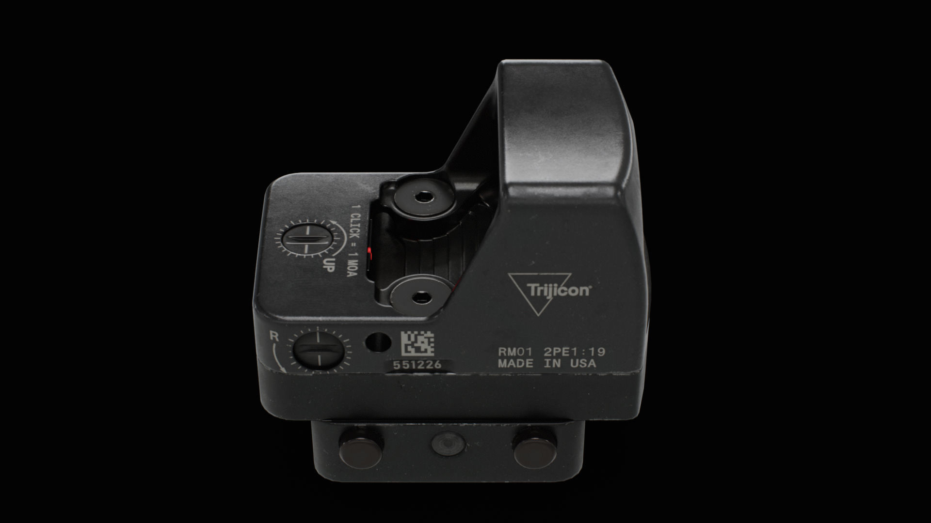 Trijicon RMR Automatic LED and 45 Degree Mount Low-poly 3D model_11