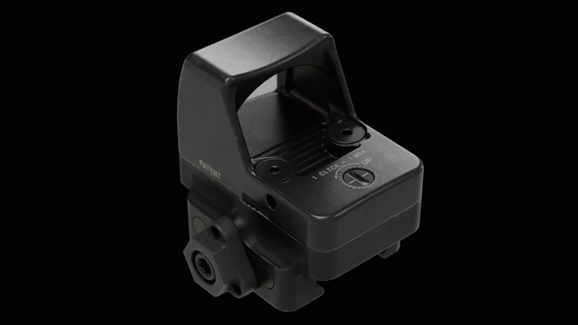 Trijicon RMR Automatic LED and 45 Degree Mount Low-poly 3D model_4