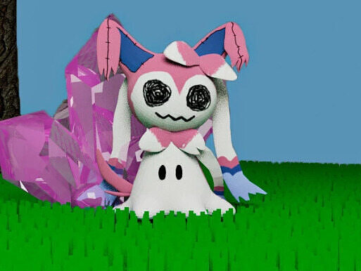 Mimikyu Sylveon clothes 3D model - pokemon Low-poly 3D model