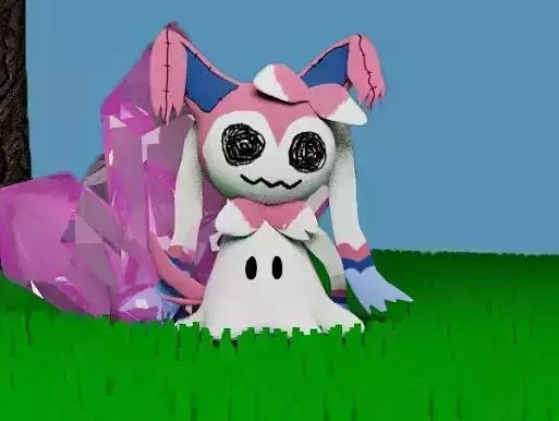 Mimikyu Sylveon clothes 3D model - pokemon