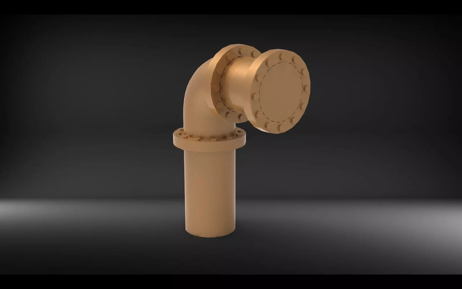 elbow pipe with fllange 3D print model