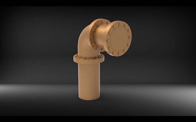 elbow pipe with fllange 3D print model
