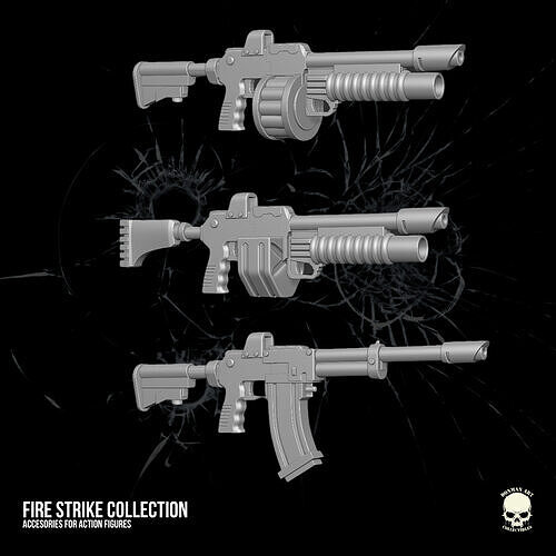 Fire Strike Collection STL Files For Action Figures 3D print model