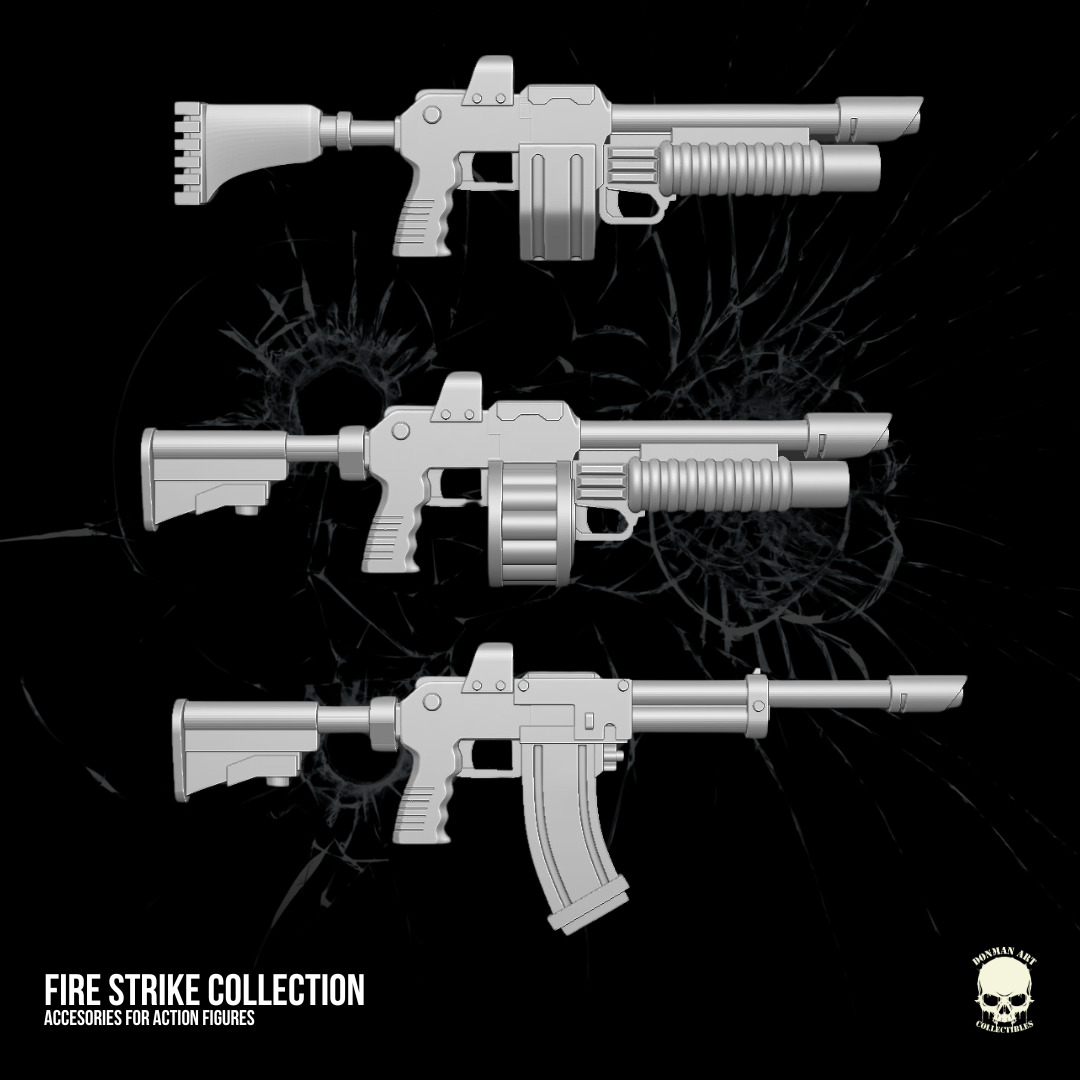 Fire Strike Collection STL Files For Action Figures 3D print model_21