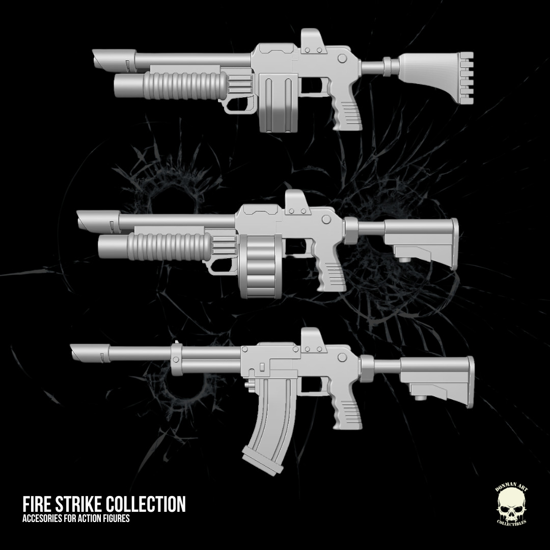 Fire Strike Collection STL Files For Action Figures 3D print model_10