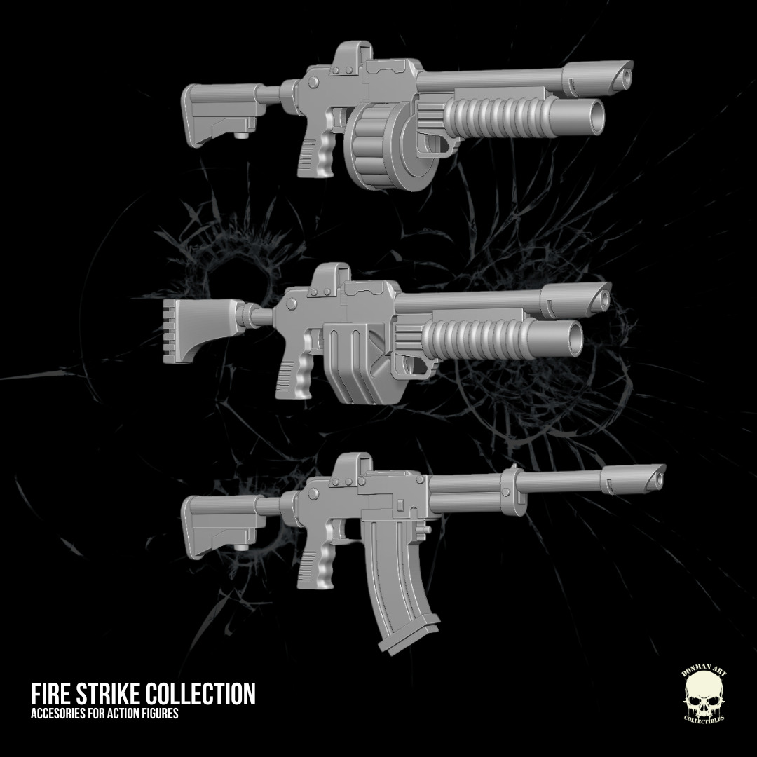 Fire Strike Collection STL Files For Action Figures 3D print model_17