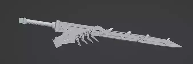 Futuristic Sci Fi Combat Sword - High Poly 3D Model