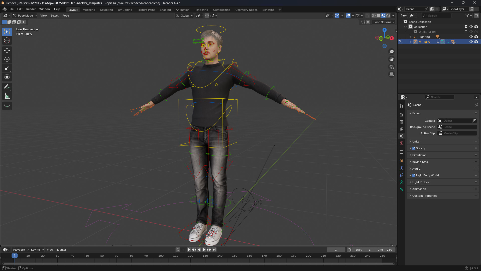 Realistic Modern Young Man with Black Sweater Low-poly 3D model_13