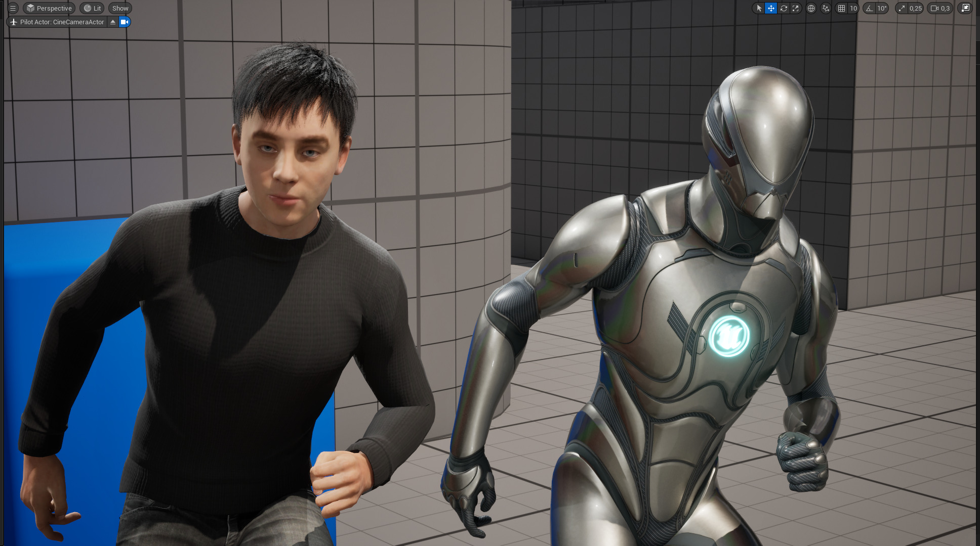 Realistic Modern Young Man with Black Sweater Low-poly 3D model_21