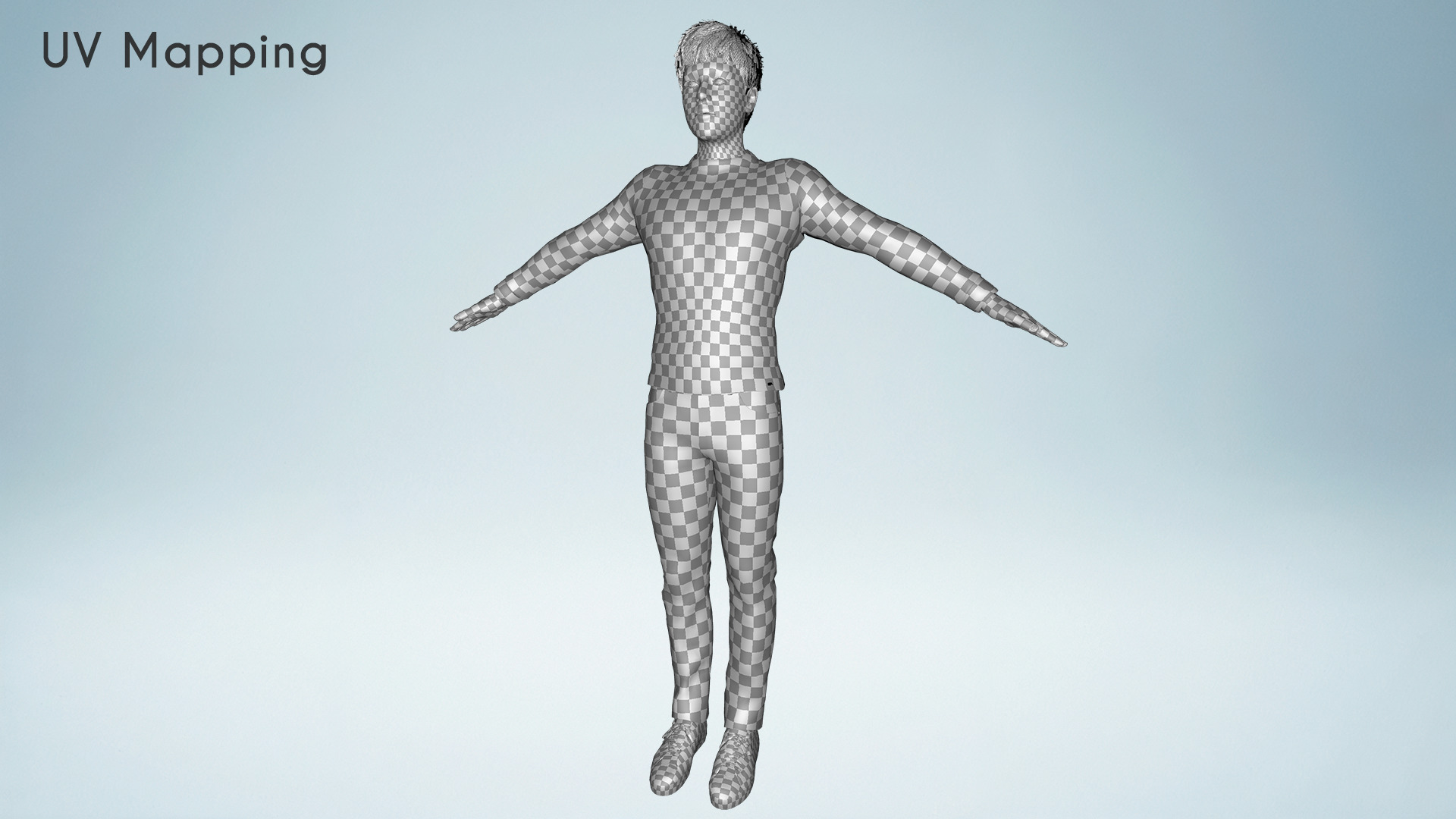 Realistic Modern Young Man with Black Sweater Low-poly 3D model_23