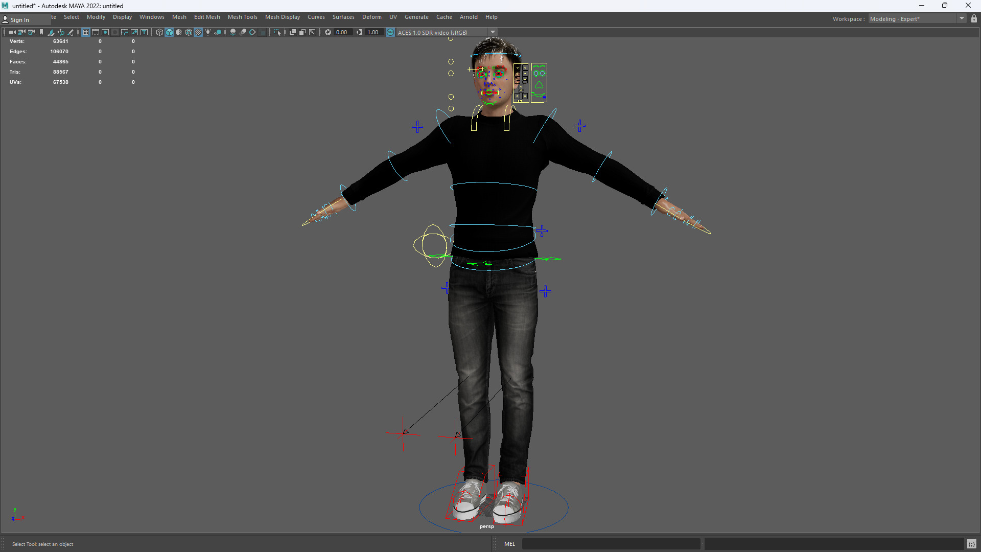 Realistic Modern Young Man with Black Sweater Low-poly 3D model_16