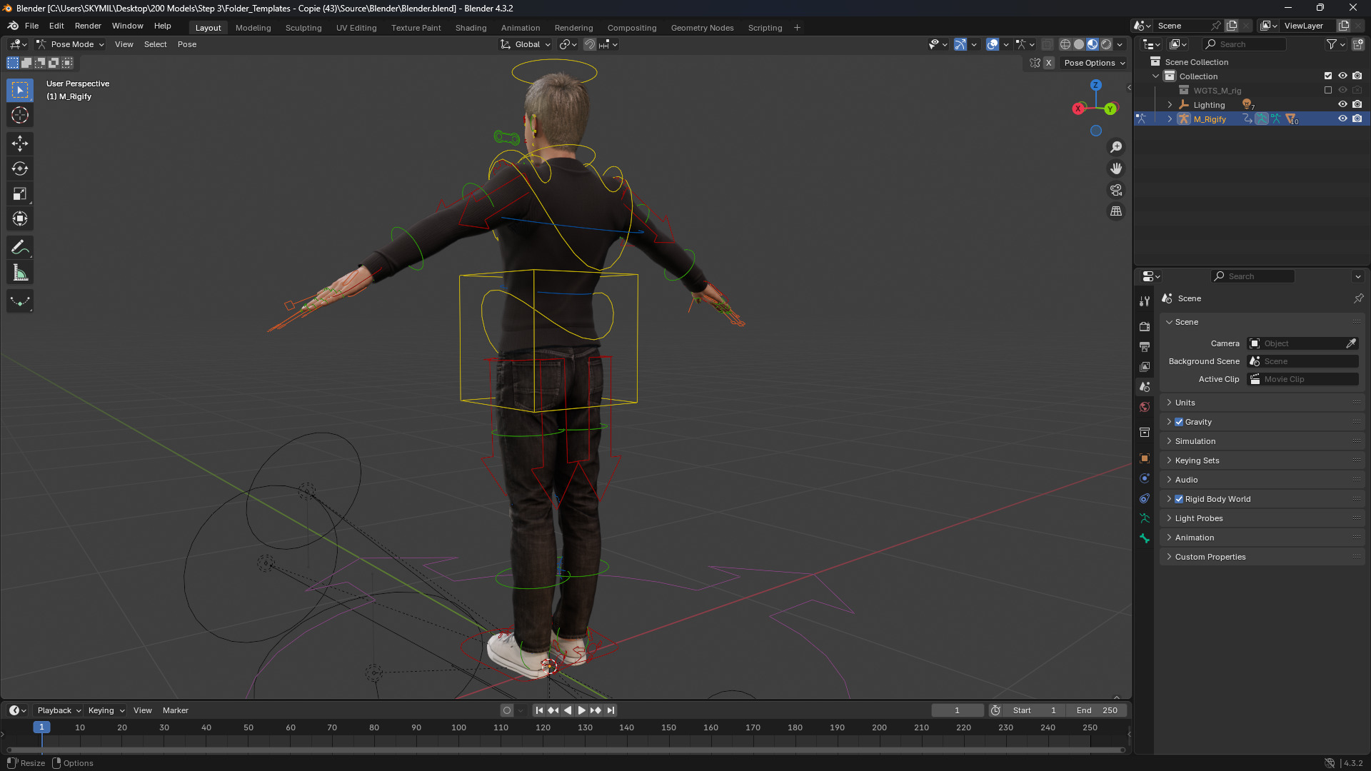 Realistic Modern Young Man with Black Sweater Low-poly 3D model_14