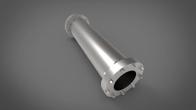 Pipe with two flanges 3D print model