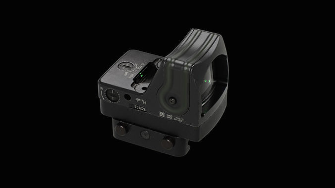 Trijicon RMR Dual Illuminated and 45 Degree Mount Low-poly 3D model