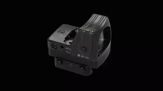 Trijicon RMR Dual Illuminated and 45 Degree Mount Low-poly 3D model