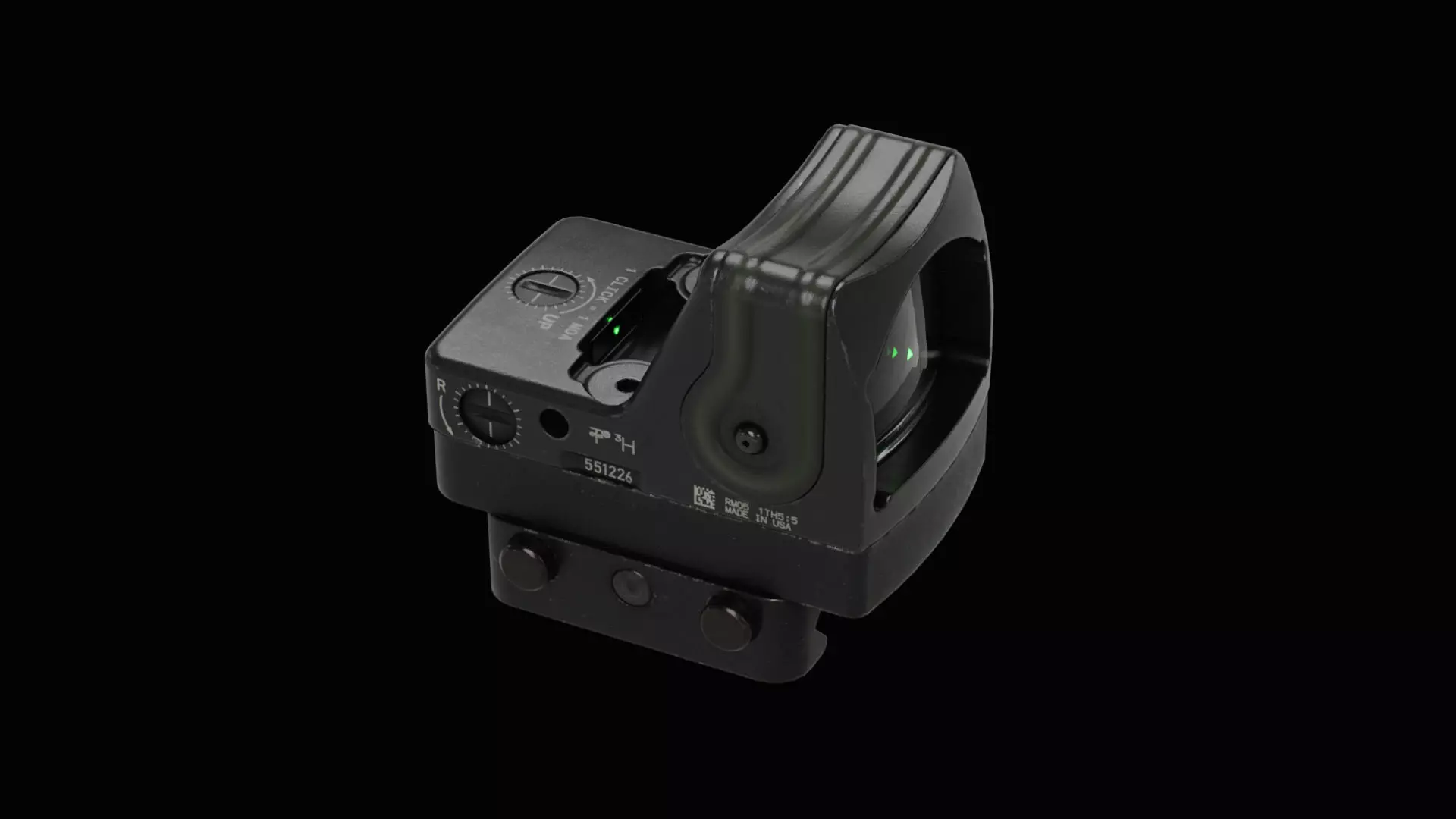 Trijicon RMR Dual Illuminated and 45 Degree Mount Low-poly 3D model_0