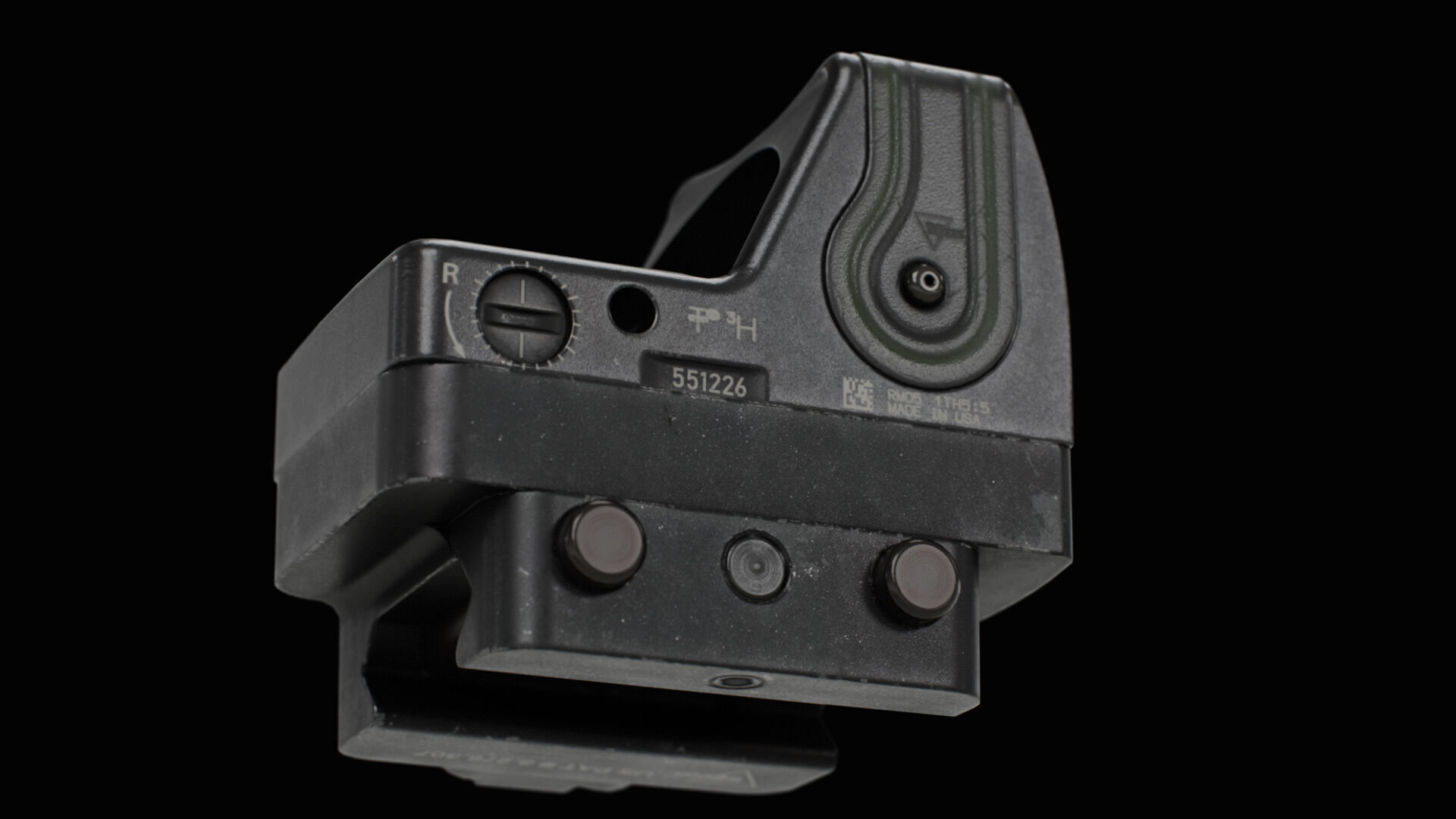 Trijicon RMR Dual Illuminated and 45 Degree Mount Low-poly 3D model_7