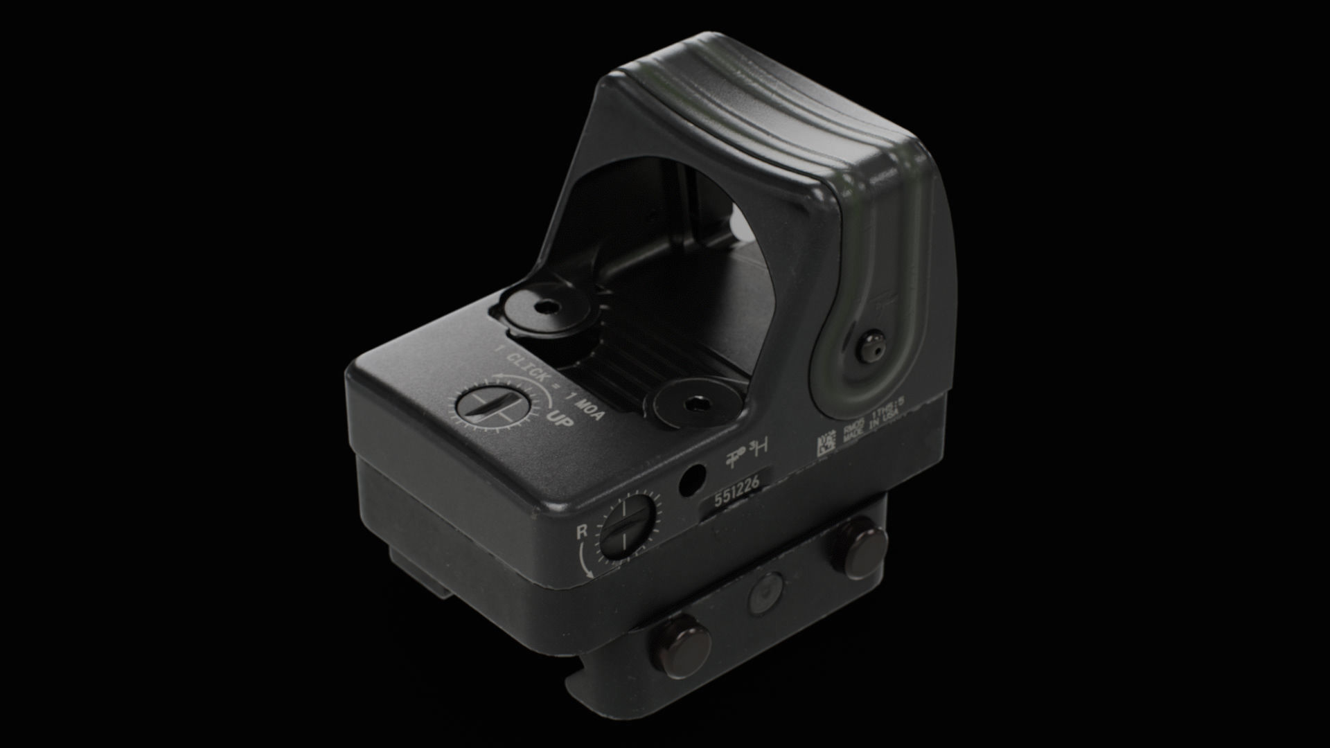 Trijicon RMR Dual Illuminated and 45 Degree Mount Low-poly 3D model_11