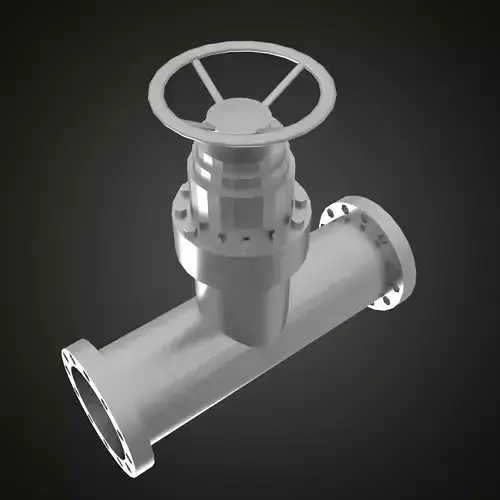 Tee pipe with valve and flanges