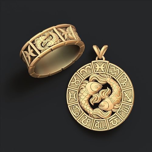 Horoscope Pisces Ring Pendant v2 Collection 