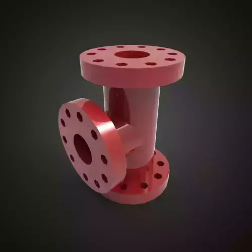 Tee pipe with flanges