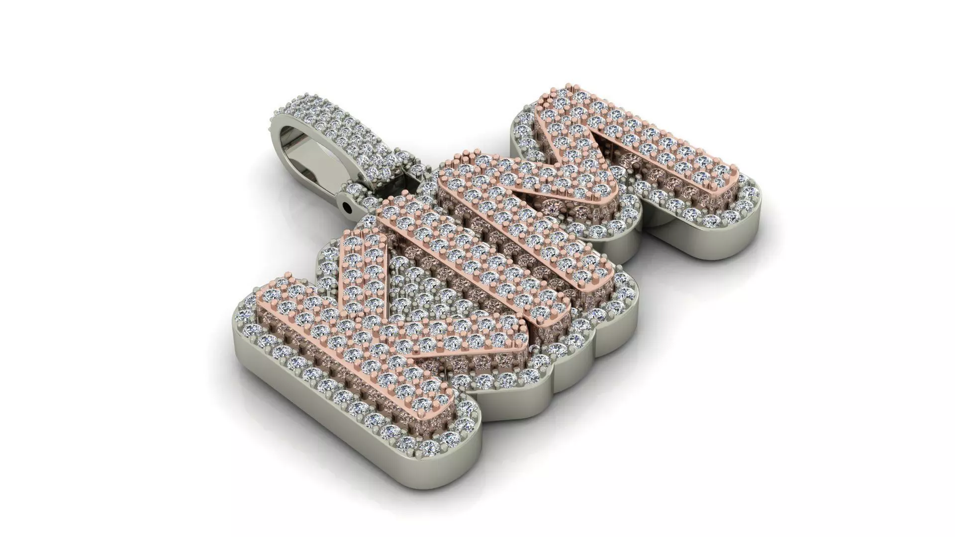 Custom Diamond Name Pendant KIM 3D print model