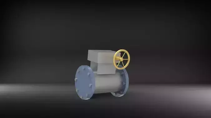 Pipe with two flanges and square valve