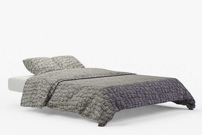 Charcoal Cloud Handcrafted Linen Cotton Quilt Duvet Free 3D model