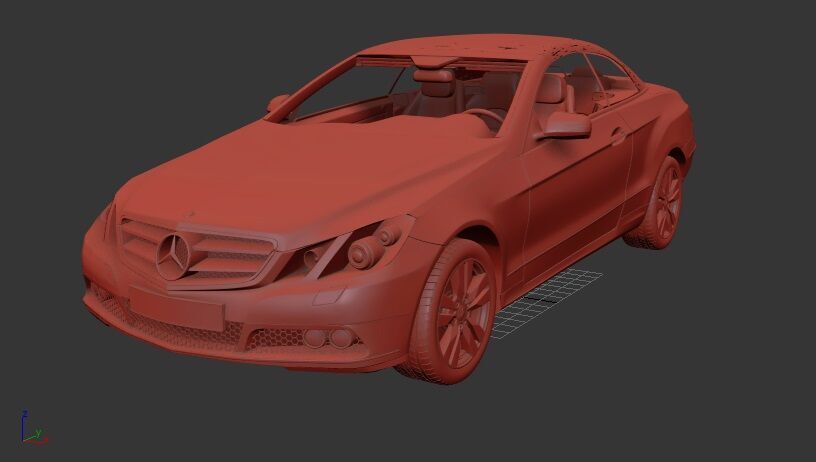 Mercedes Benz E class Cabriolet 2011 3D print model_1