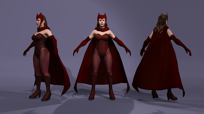 Scarlet Witch-Inspired WandaVision Elizabeth Olsen marvel 3D model