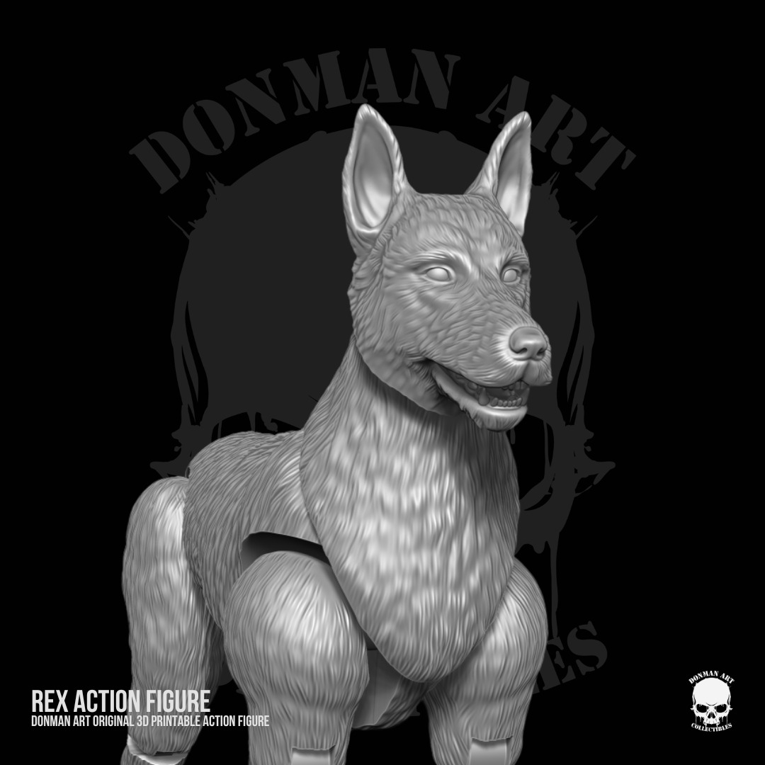 Rex Standard Dog Full Action figure STL Files 3D print model_20