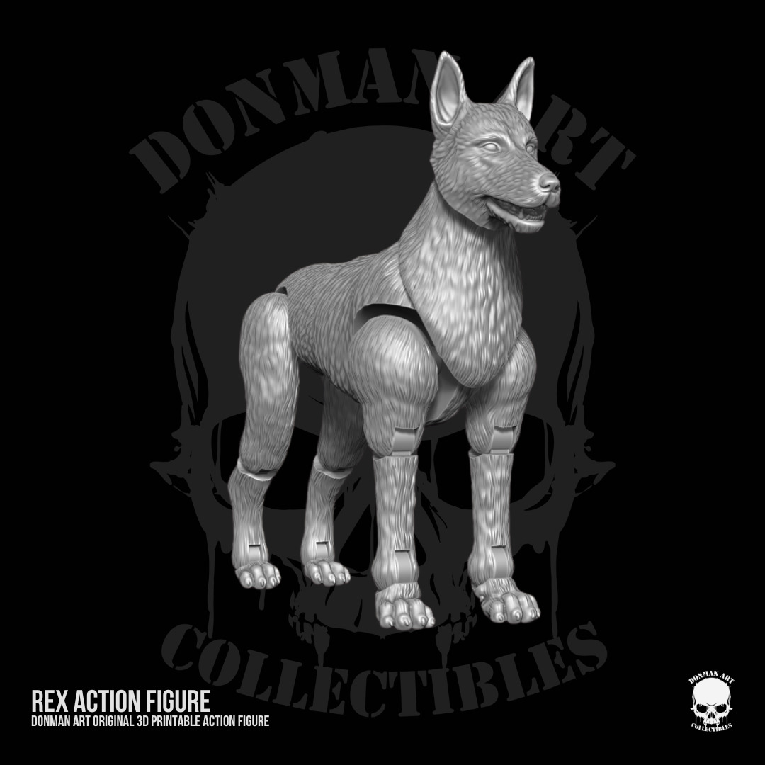 Rex Standard Dog Full Action figure STL Files 3D print model_25