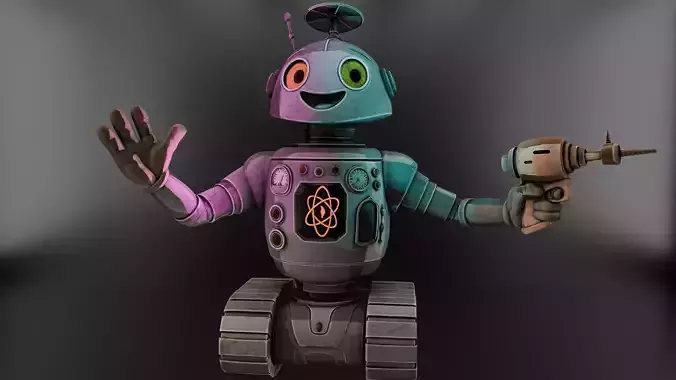 Retro-Futuristic Companion Bot - 3D Print 3MF and STL