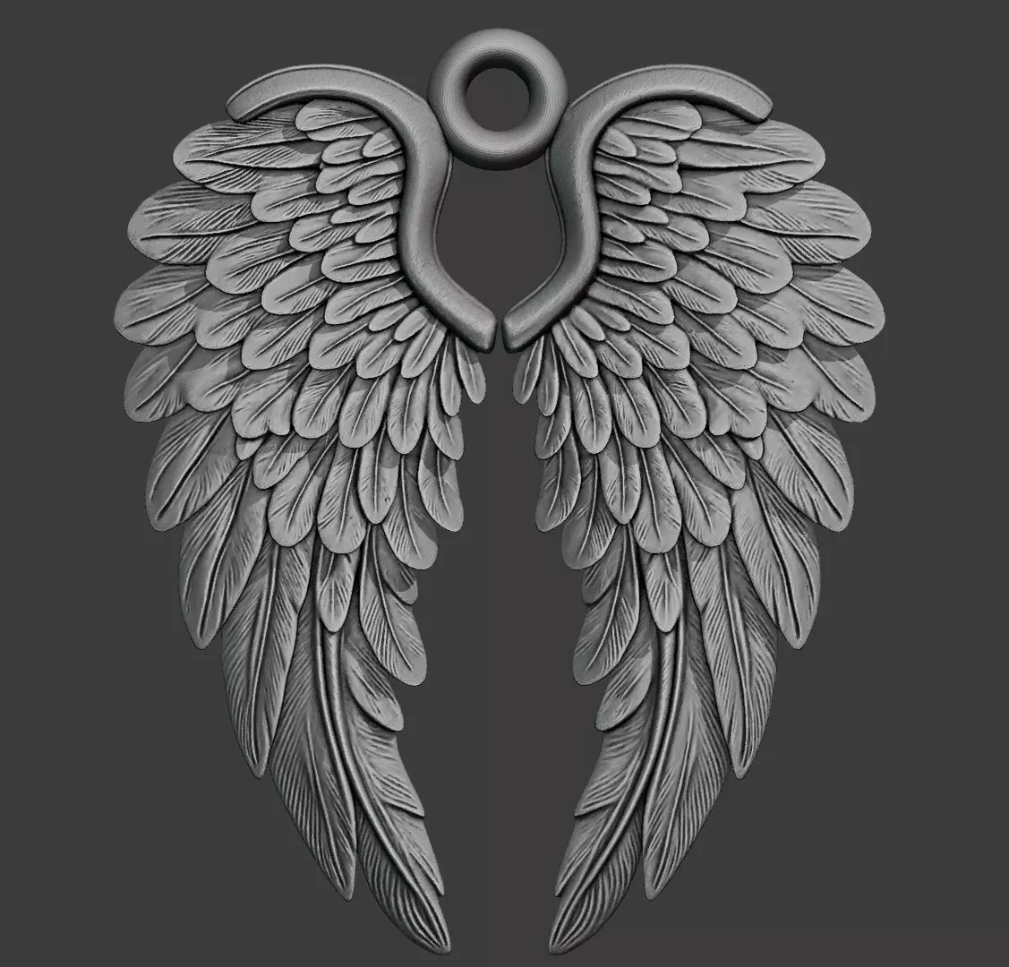 wings pendant 3D print model_0