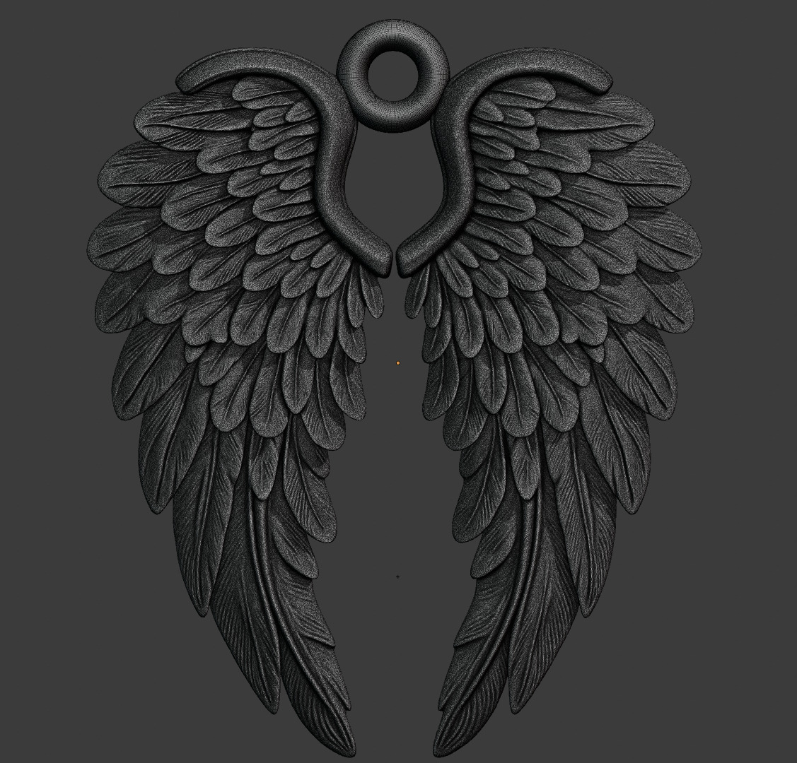 wings pendant 3D print model_3