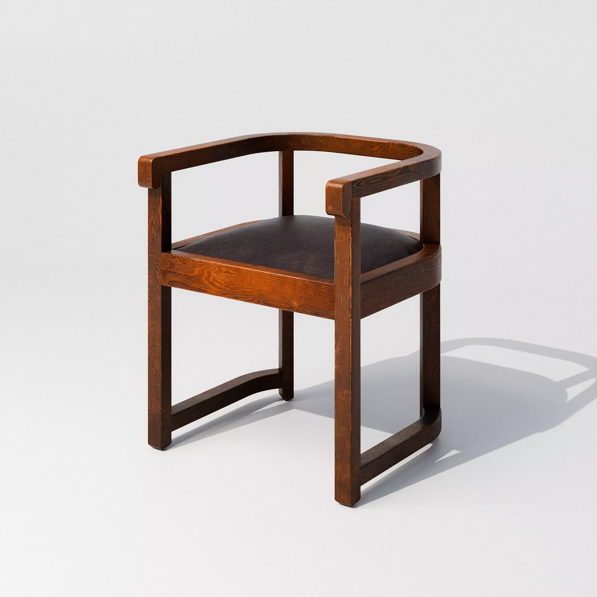 Art Deco Armchair Low-poly 3D model_0